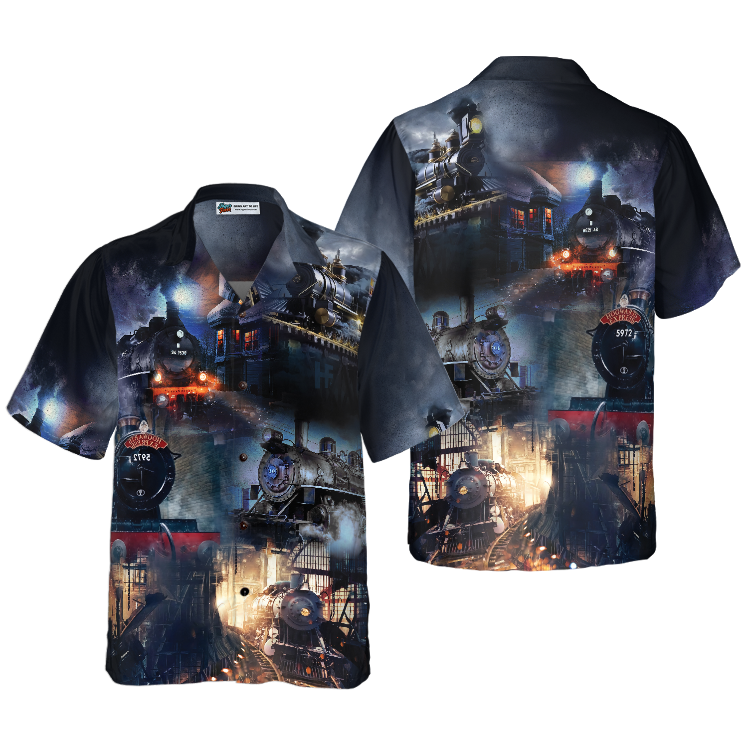 Train Locomotive Hawaiian Shirt - Hyperfavor