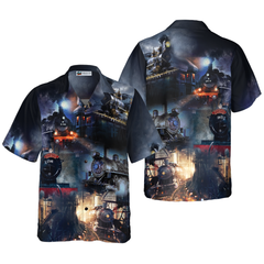 Train Locomotive Hawaiian Shirt - Hyperfavor