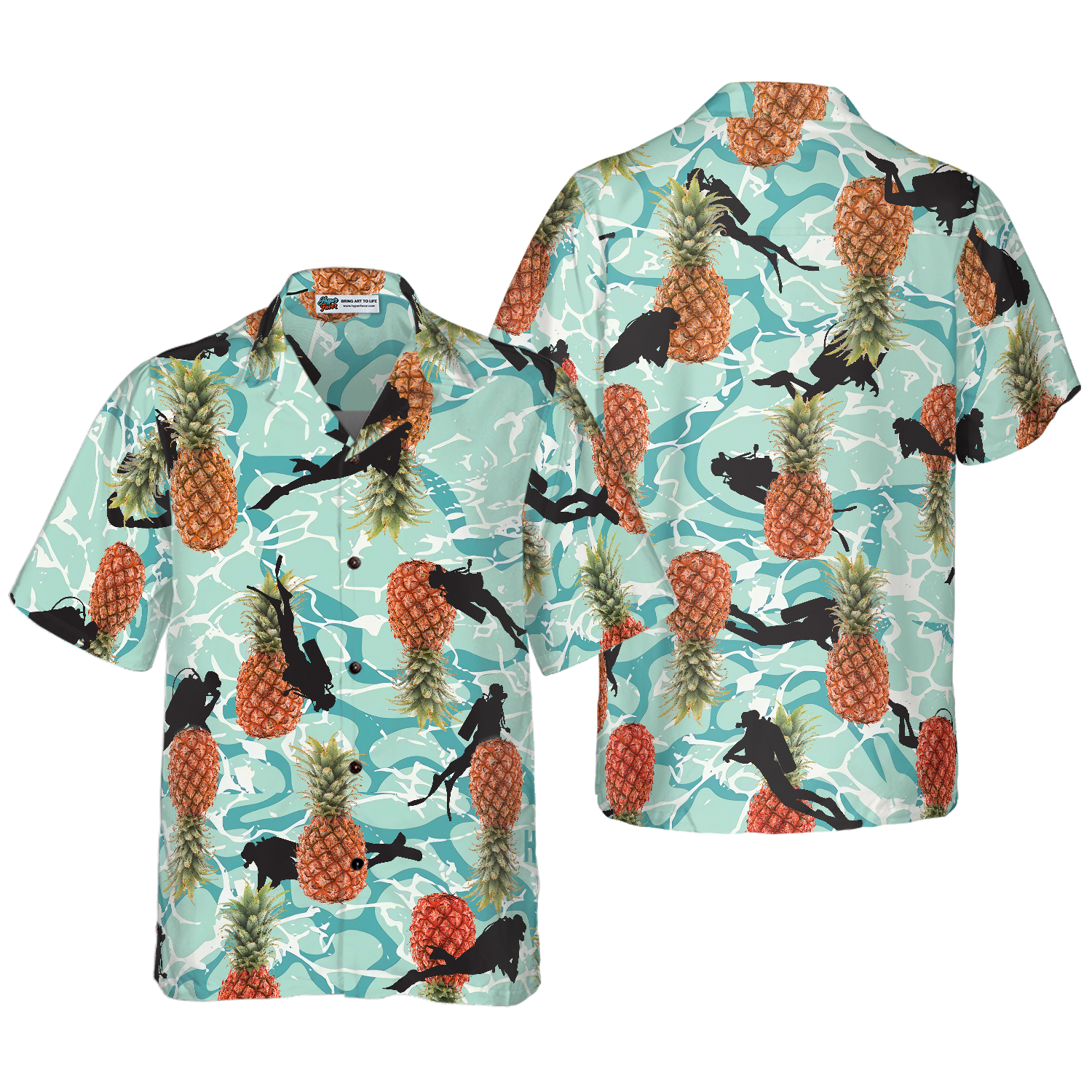 Tropical Pineapple Ocean Scuba Diving Hawaiian Shirt - Hyperfavor