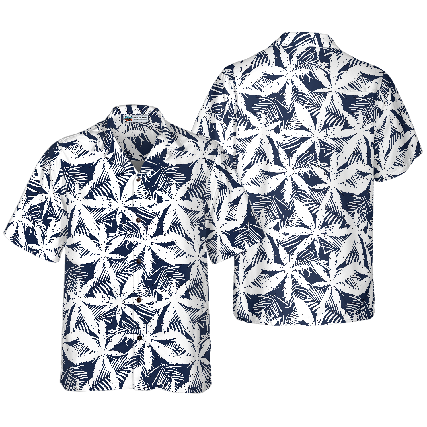 Tropical Palm Tree Cannabis Marijuana Hawaiian Shirt - Hyperfavor