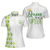 Queen Of The Green Argyle Pattern With Golf Ball On Tee Short Sleeve Women Polo Shirt, White And Green Golf Shirt For Ladies - Hyperfavor