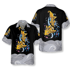 Koi Fish On Waves Hawaiian Shirt - Hyperfavor