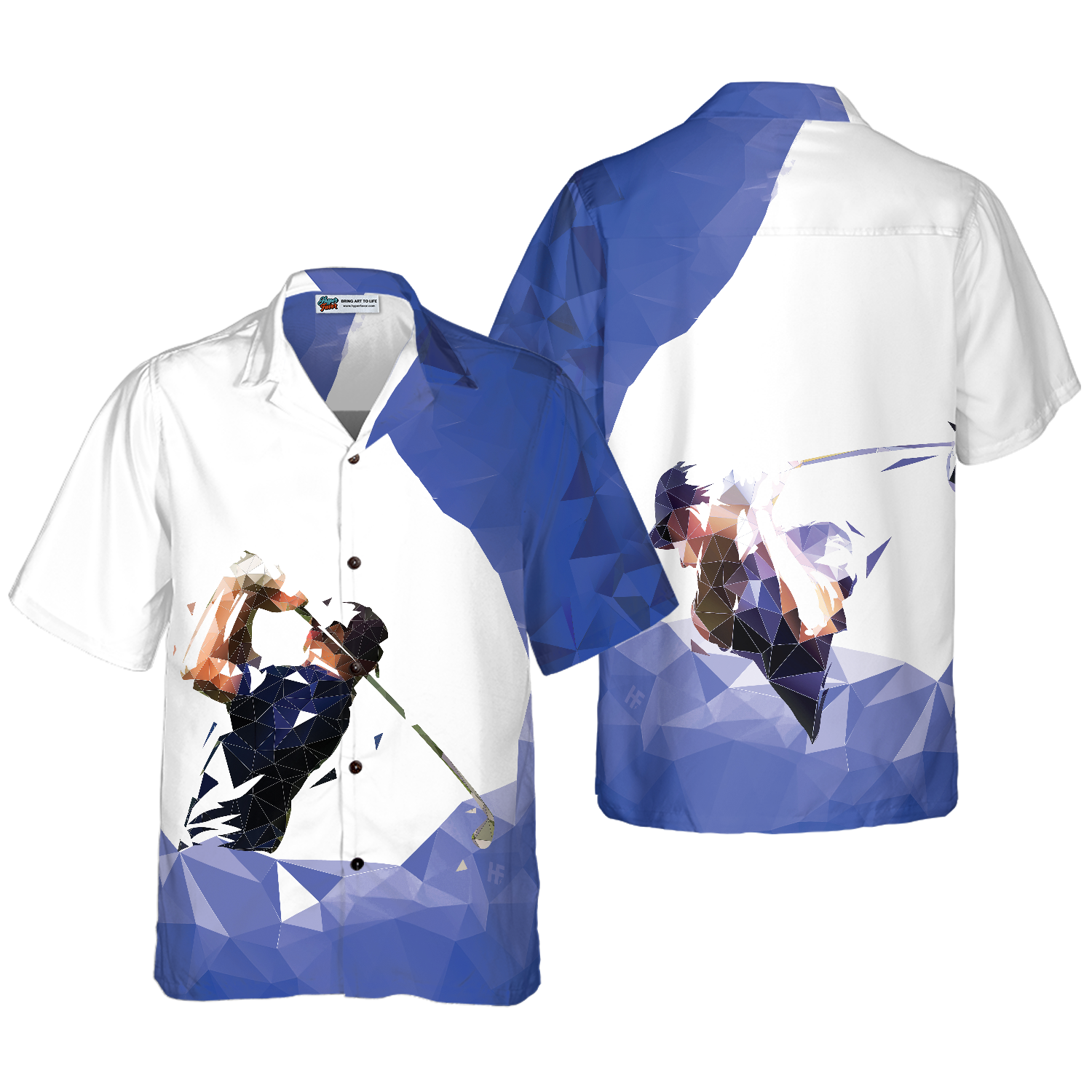 Golf Low Poly Hawaiian Shirt - Hyperfavor