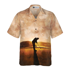 Playing Golf At Sunset Hawaiian Shirt - Hyperfavor