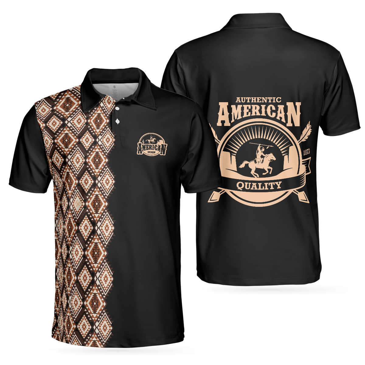 American Indian Polo Shirt, Navajo Pattern Shirt For Men And Women, American Themed Polo Style Shirt - Hyperfavor