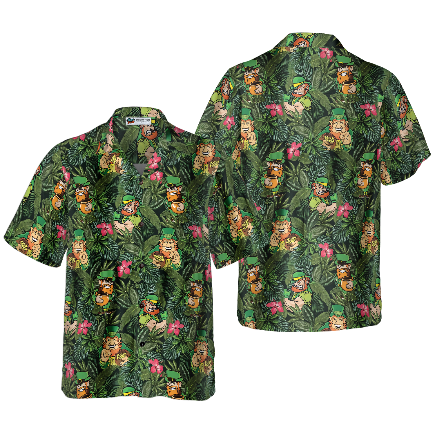 Irish Leprechaun Tropical Hawaiian Shirt - Hyperfavor
