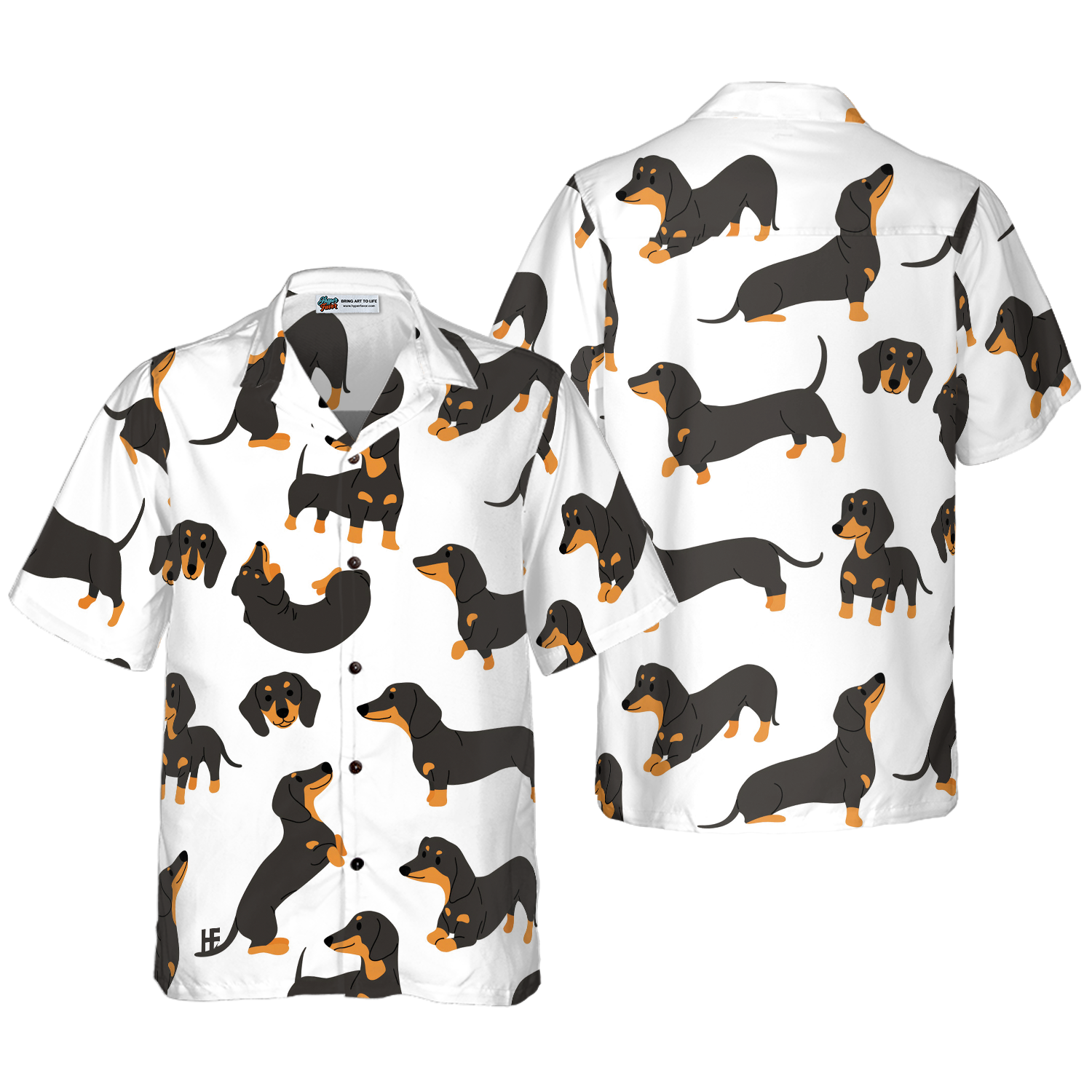 Dachshund Pattern Hawaiian Shirt - Hyperfavor