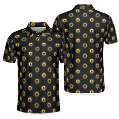 Golden Black Bitcoin V2 Polo Shirt, Golden Cryptocurrency Short Sleeve Polo Shirt For Traders, Best Bitcoin Themed Shirt - Hyperfavor