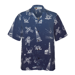 Spaceship And Spaceman Hawaiian Shirt - Hyperfavor