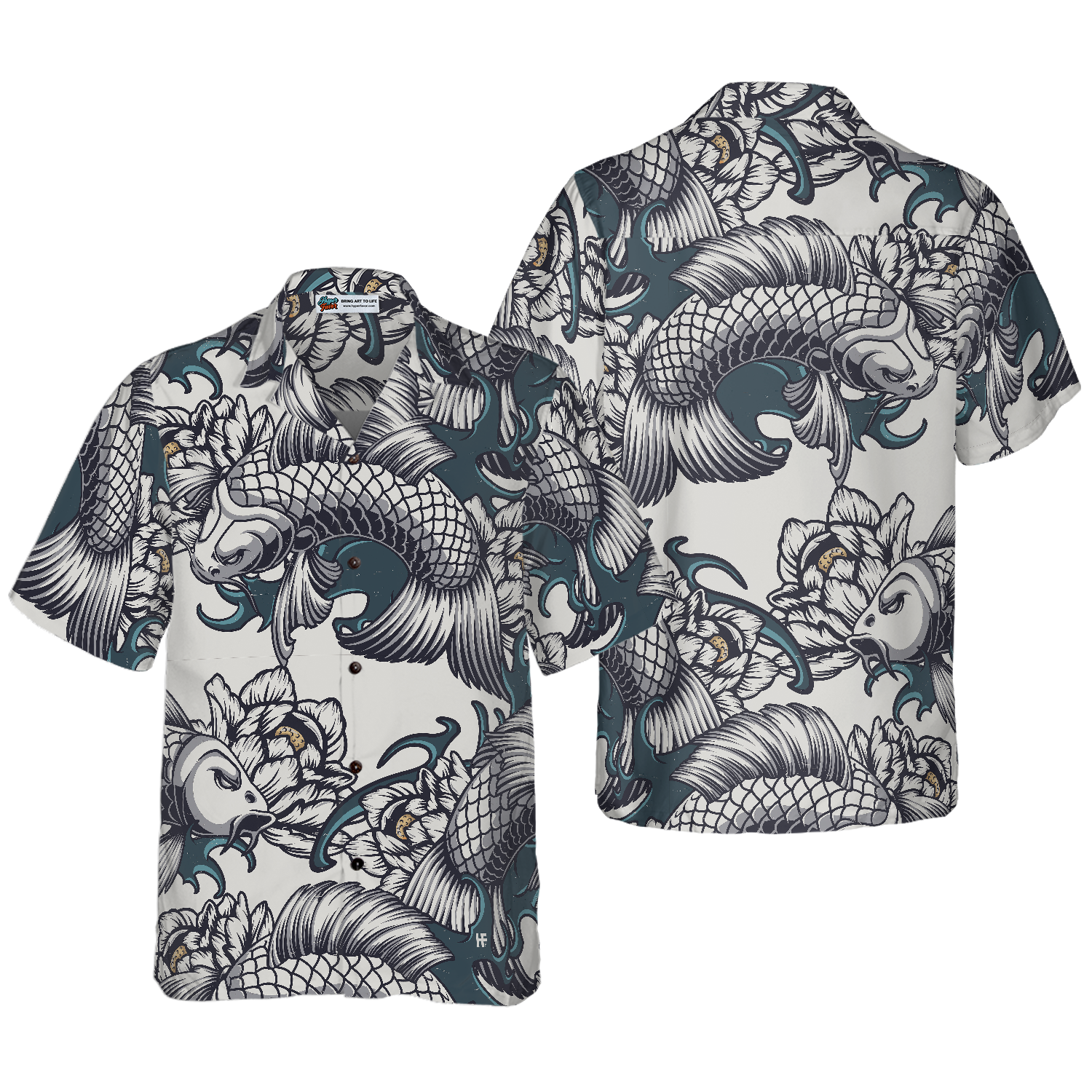 Traditional Floral Fish Hawaiian Shirt - Hyperfavor