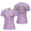 Peace Love Cure Lupus Awareness Short Sleeve Women Polo Shirt, Purple Ribbon Lupus Shirt For Ladies, Lupus Support Gift - Hyperfavor