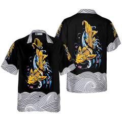 Koi Fish On Waves Hawaiian Shirt - Hyperfavor