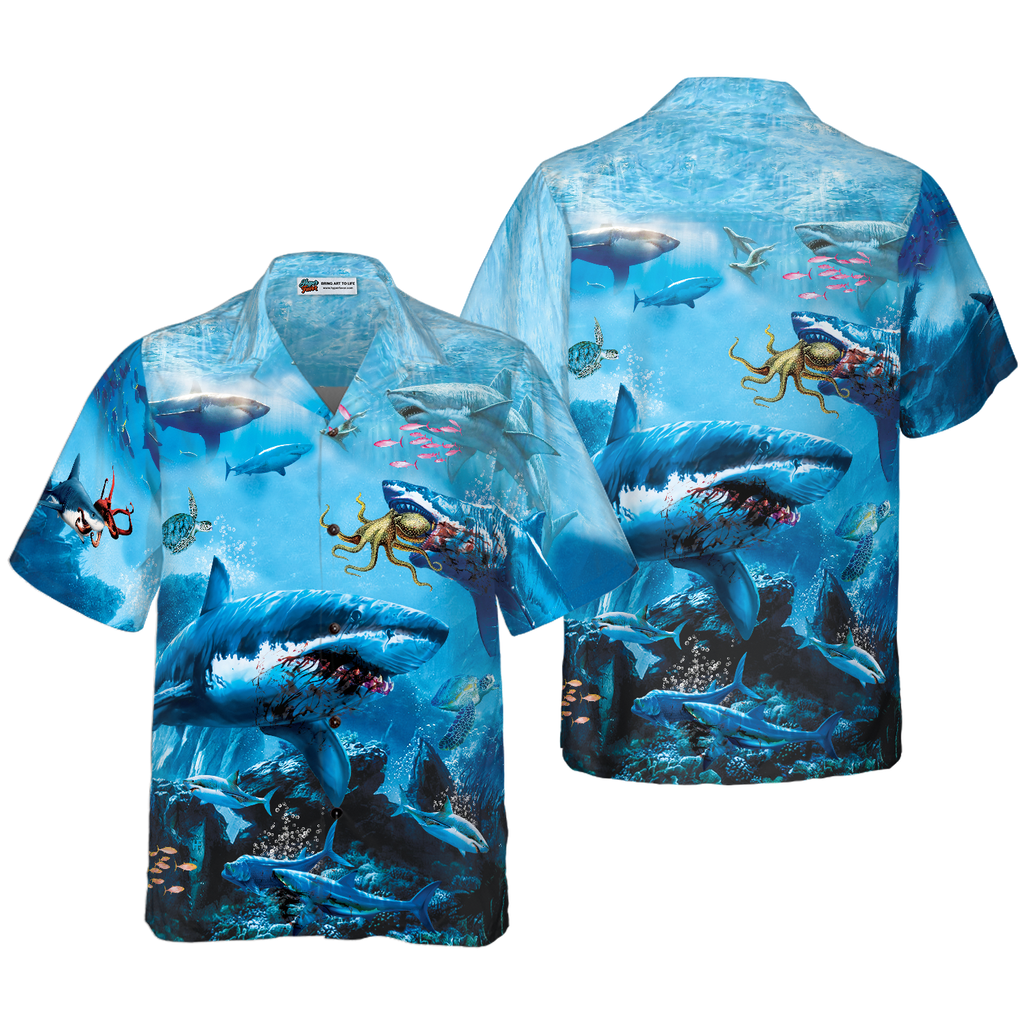 Extreme Dangerous Shark In The Sea Hawaiian Shirt - Hyperfavor