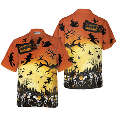 Dancing Skeletons Halloween Hawaiian Shirt, Skeleton Shirt For Men And Women - Hyperfavor