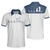 Heartbeat Golfer White And Navy Golf Polo Shirt For Men, Best Gift For Golfers - Hyperfavor