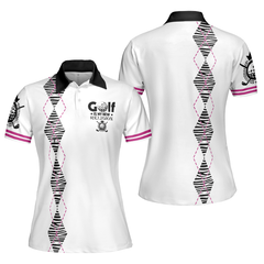 Golf Is My New Religion Golf Short Sleeve Women Polo Shirt, Zebra Argyle Golf Shirt For Ladies, Unique Golf Gift - Hyperfavor