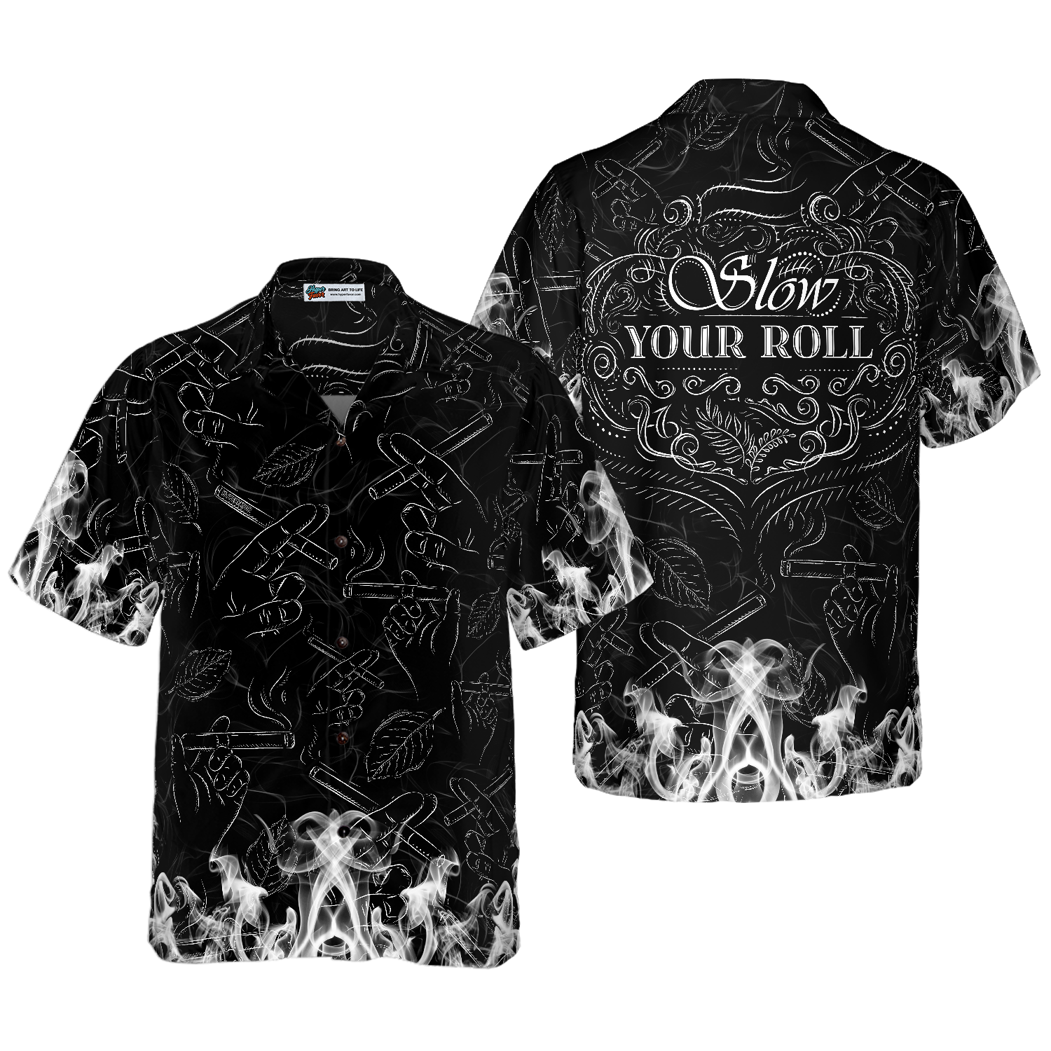 Tobacco Seamless Pattern Hawaiian Shirt - Hyperfavor