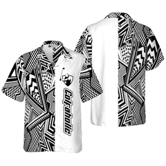 Black and White Modern Pattern Golfaholic Hawaiian Shirt - Hyperfavor