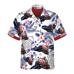 Firefighter American Flag Helmet Custom Hawaiian Shirt, Personalized Texas Bluebonnet Firefighter Hawaiian Shirt For Men - Hyperfavor