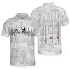 Man Of Fishing Polo Shirt, Hornet Nest Pattern American Flag Polo Shirt, Cool Fishing Shirt For Men - Hyperfavor