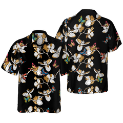 Floral Butterfly Pattern Hawaiian Shirt - Hyperfavor
