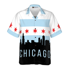 Chicago City Skyline Landmarks Hawaiian Shirt - Hyperfavor