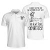 Playing Golf In My Head While Listening To My Wife Polo Shirt For Men, Black And White Astronaut Golfer Polo Shirt - Hyperfavor
