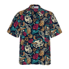 Skulls With Blue Snakes And Red Roses Hawaiian Shirt - Hyperfavor