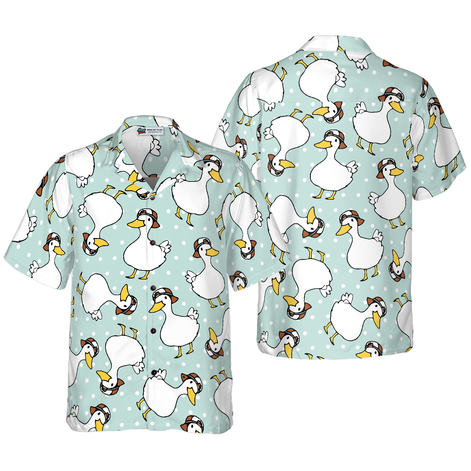 Duck With Little Red Hat Hawaiian Shirt - Hyperfavor