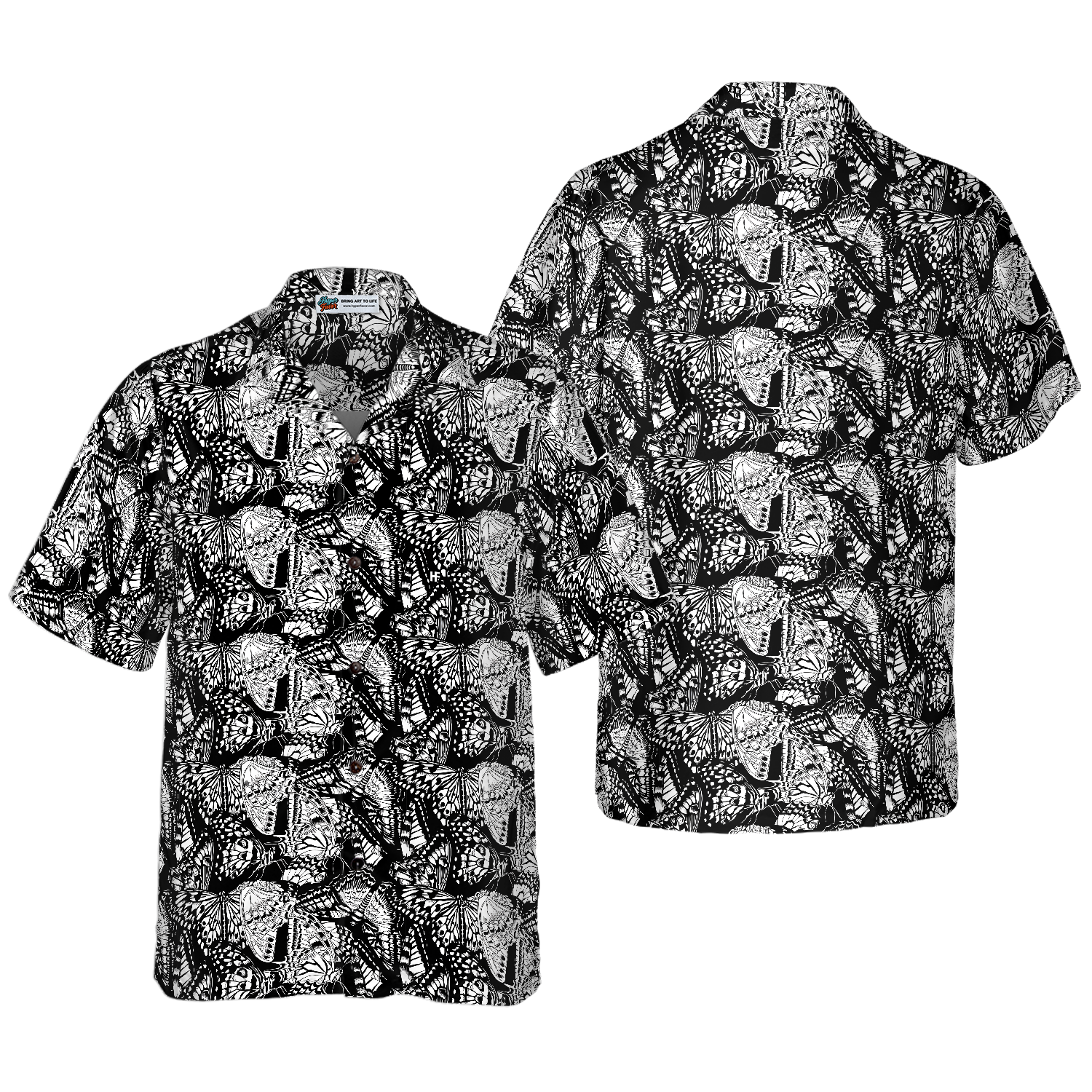 Black And White Butterfly Shirts For Men Hawaiian Shirt - Hyperfavor