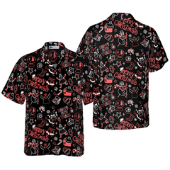 Hyperfavor Christmas Hawaiian Shirts, Christmas Line Pattern Shirt Short Sleeve, Christmas Shirt Idea Gift For Men And Women - Hyperfavor