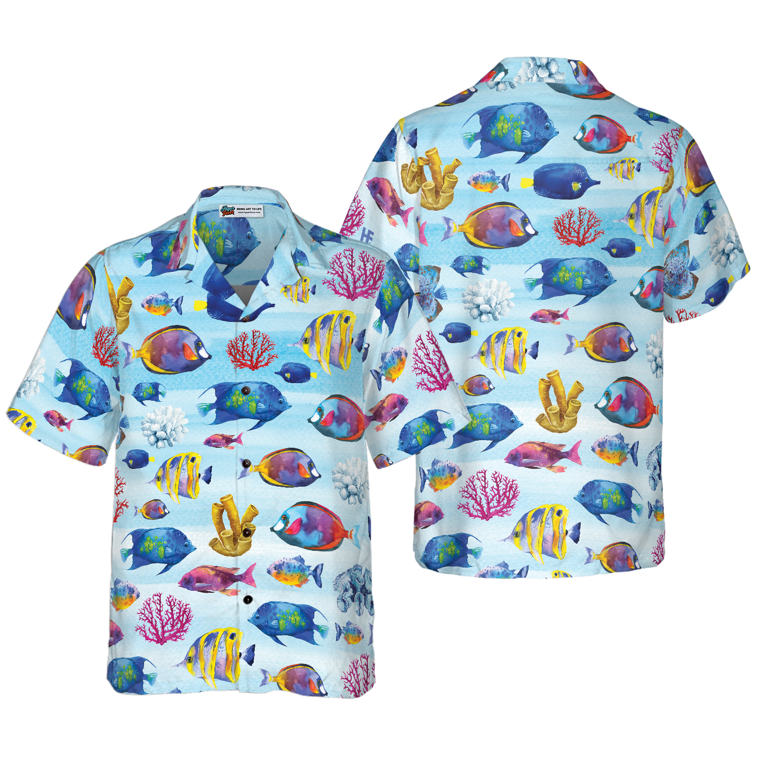 Fish And Corals Hawaiian Shirt - Hyperfavor