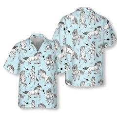 Horse Seamless Pattern Shirt For Men Hawaiian Shirt - Hyperfavor