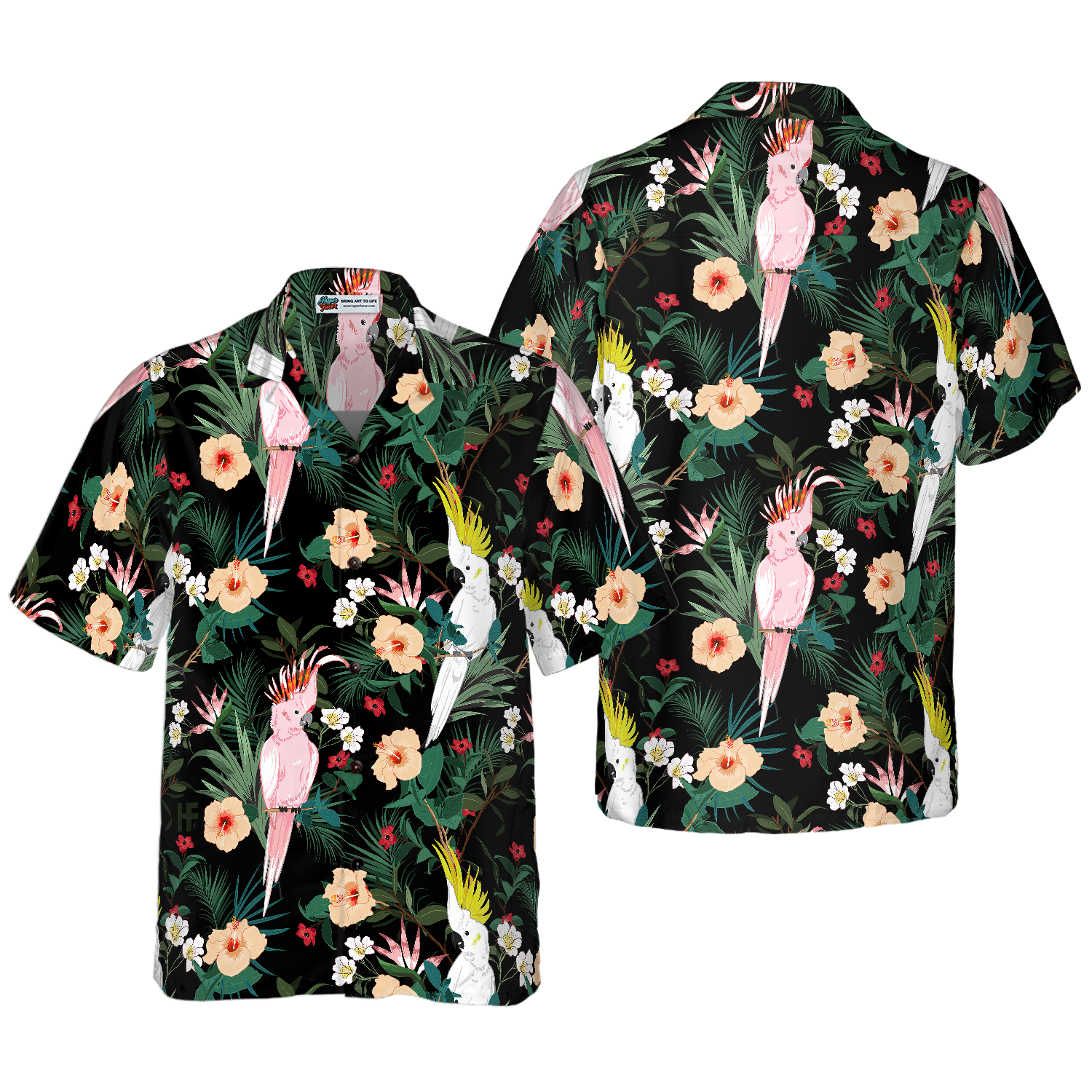 Tropical Floral Parrot Hawaiian Shirt - Hyperfavor