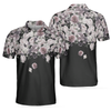 Pink And Purple Roses Polo Shirt, Roses Seamless Pattern Polo Shirt, Best Rose Themed Shirt For Adults - Hyperfavor