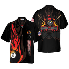 Flame 8 Ball Billiard Pool Hawaiian Shirt - Hyperfavor