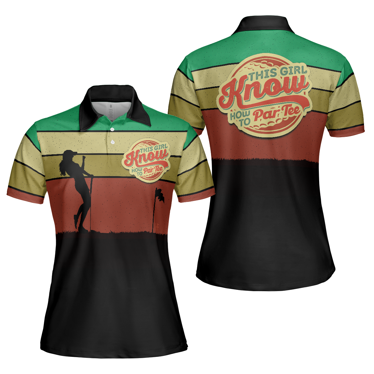 This Girl Knows How To Par Tee Golf Short Sleeve Women Polo Shirt, Colorful Golf Shirt For Ladies, Unique Female Golf Gift - Hyperfavor