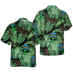 Tropical Alien And Spider Hawaiian Shirt - Hyperfavor