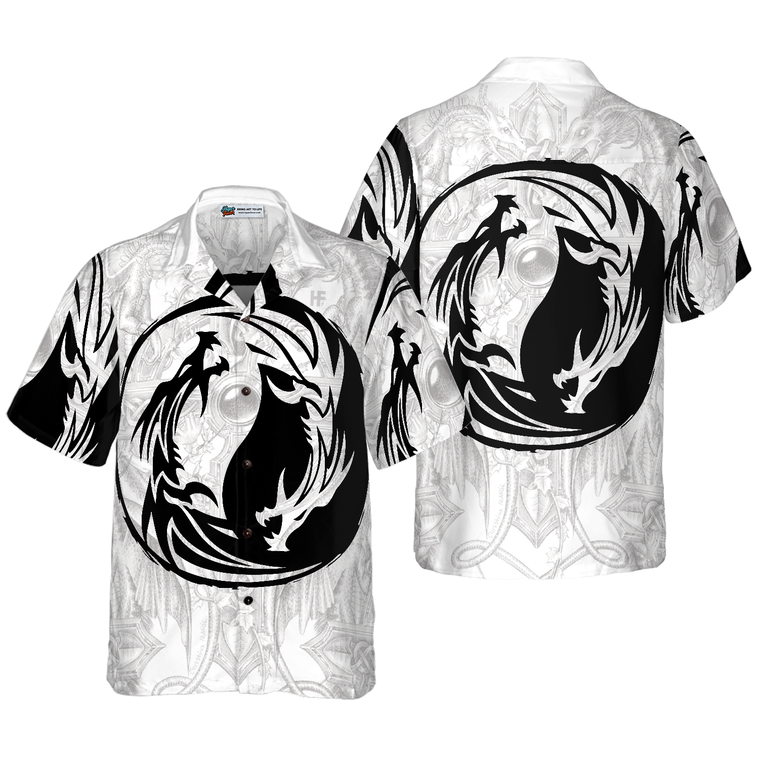 Yin Yang Dragon Hawaiian Shirt - Hyperfavor