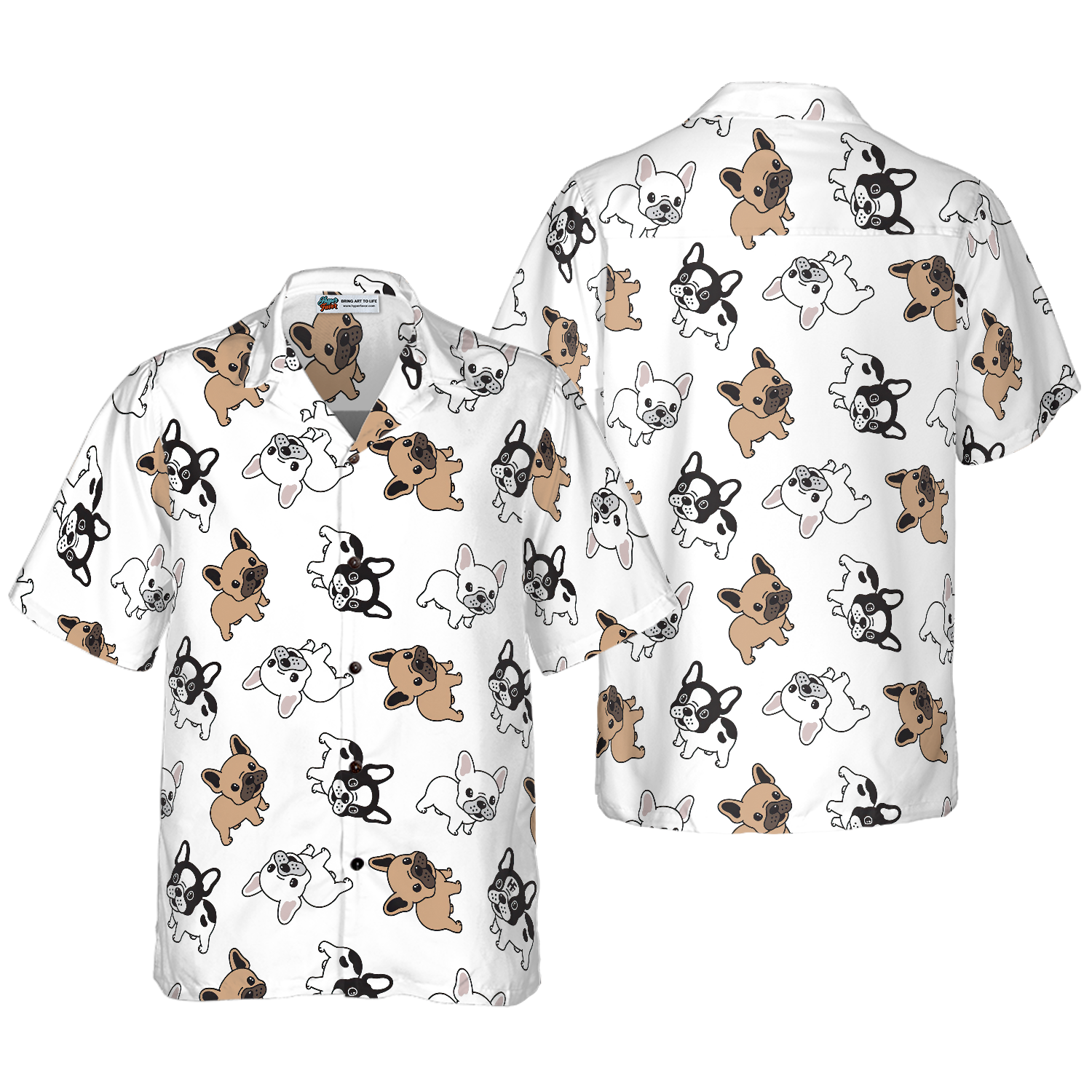 French Bulldog Pattern Hawaiian Shirt - Hyperfavor