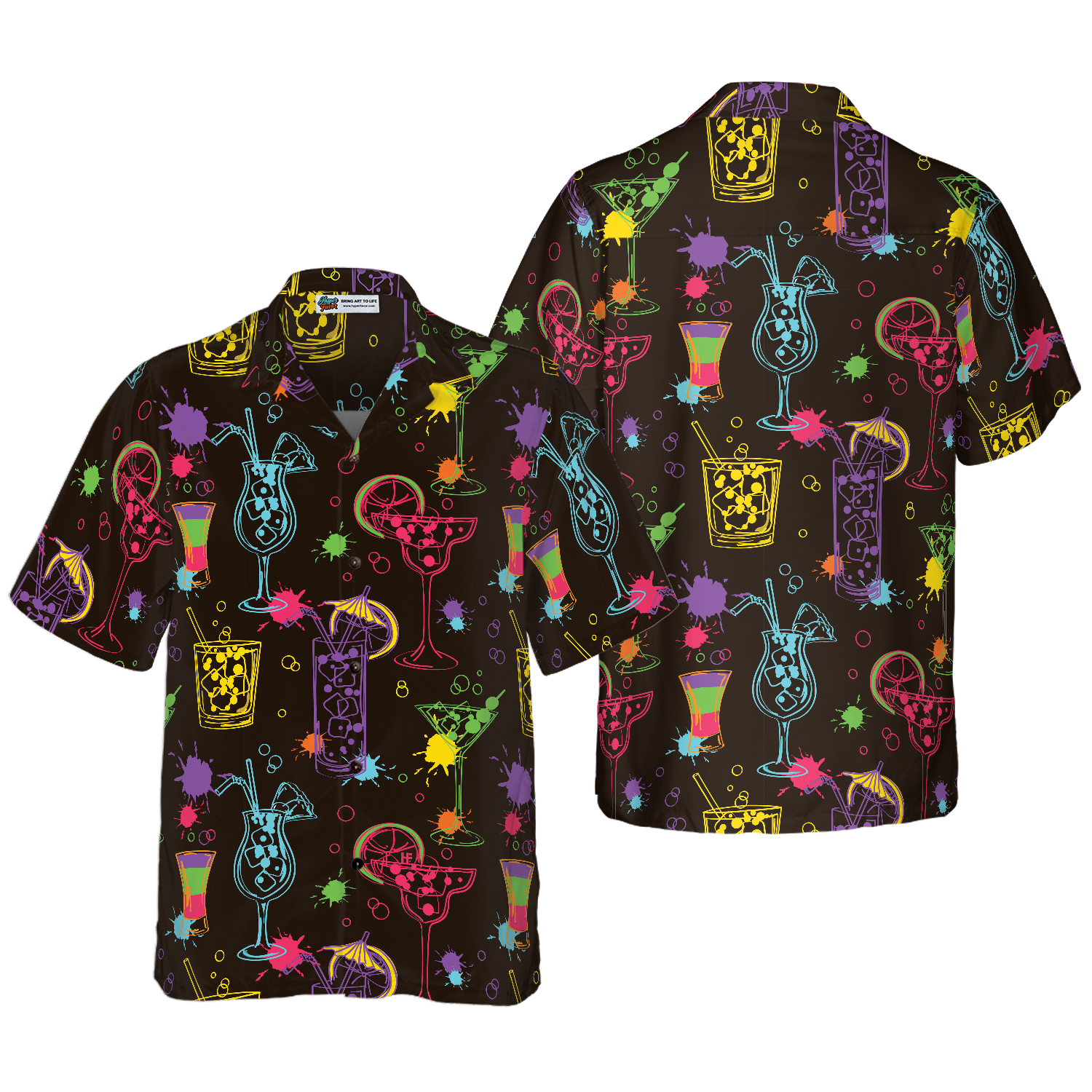Colorful Cocktails Hawaiian Shirt - Hyperfavor