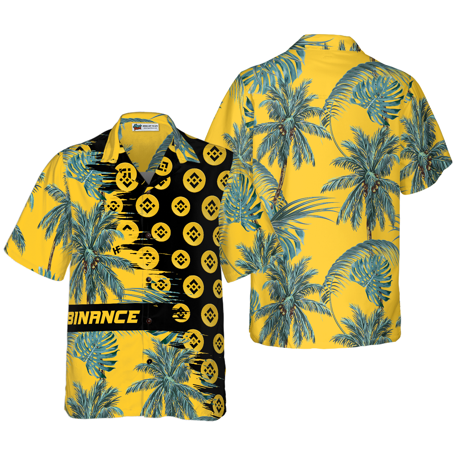 Binance Coin Yellow Hawaiian Shirt - Hyperfavor