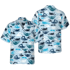 Swimming Pattern Hawaiian Shirt - Hyperfavor