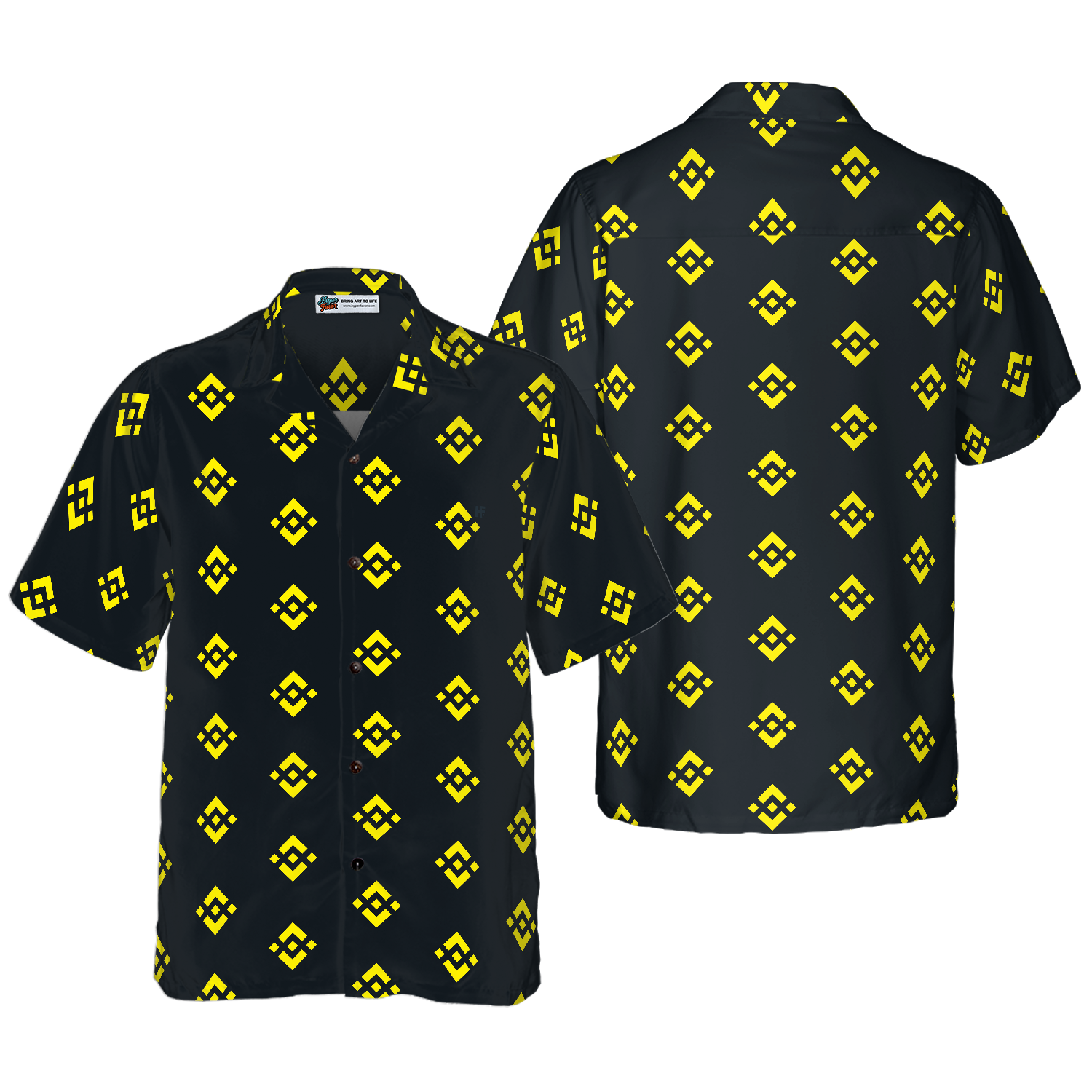 Binance Coin Pattern Hawaiian Shirt - Hyperfavor