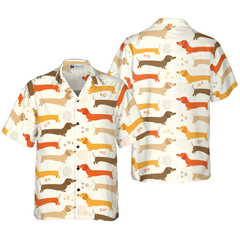 Cute Dachshund Pattern Hawaiian Shirt - Hyperfavor
