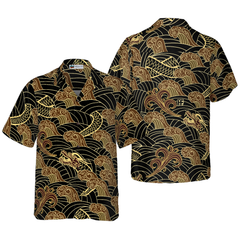 Traditional Dragon Pattern Hawaiian Shirt - Hyperfavor