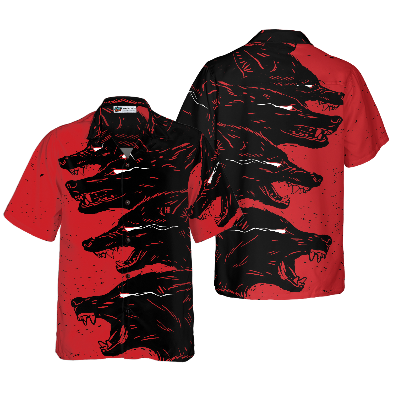 Dangerous Black Wolf Hawaiian Shirt - Hyperfavor