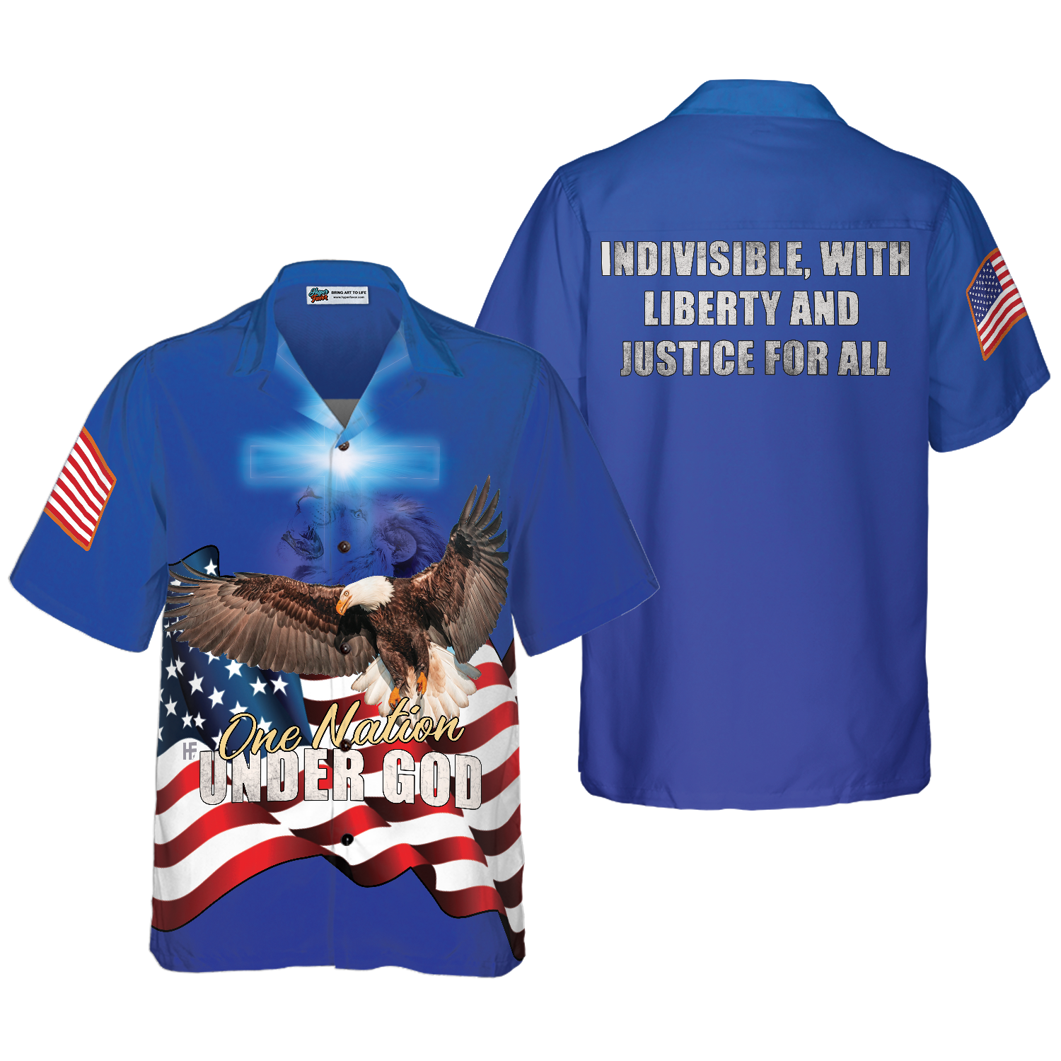 One Nation Under God V2 Hawaiian Shirt - Hyperfavor