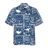 Retro Styled Typographic Golf Seamless Pattern Hawaiian Shirt - Hyperfavor