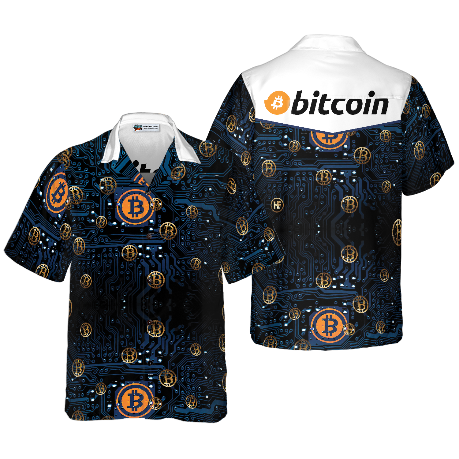 Bitcoin Logo Hawaiian Shirt - Hyperfavor